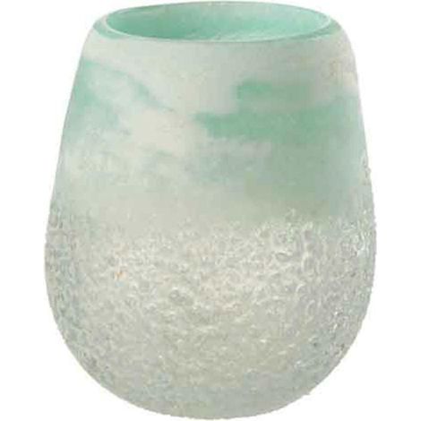 Photophore en Verre Design "Scavo" 16cm Aqua (1/3)
