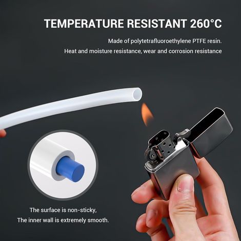 Tubo PTFE (Teflon®) – alta temperatura e chimica – rotoli da 5 m - Misura: Ø 8 × 10 mm x 5m (1/5)