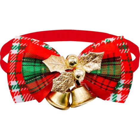 1 PCS Christmas Cat Collar, Adjustable Dog and Cat Collar, Bow Tie With Christmas Decoration,for Small Medium Large Pet (1/4)