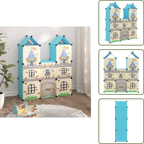 Scaffale in plastica - vidaXL Scaffale Portaoggetti per Bambini con 8 Cubi Blu in PP - Armadio per bambini
