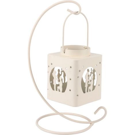 Élégant Bougeoir Ajouré Blanc, Décoration de Table Romantique pour la Maison
