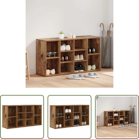 Schuhregal - Schuhbank mit Regal Altholz 103 x 30 x 54,5 cm Holzwerkstoff (1/5)