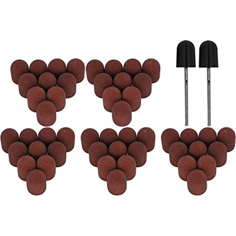 50pcs Nail Art Ponçage Bandes - 180 Grit Nail Ponçage Cap 2pcs Arbre De Ponçage Polisseuse À Ongles Capuchon À Ongles Poli Anneau Vernis À Ongles Ceinture Nail Art Cercle De Sable pour Perceuse À On (1/5)