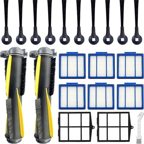 Tivcroxs Kit d'accessoires pour aspirateur robot Shark IQ RV1001AE RV1000 RV1001 AV970 AV993 RV912S AV1002AE UR1000SR QR1000SB UR1005AE AV1102ARUS 2 brosses principales, 6 filtres, 10 brosses (1/4)