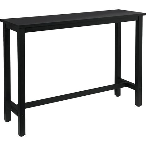 Mesa alta de bar negra de MDF y metal 140 x 40 x 100 cm HOMVRA (1/5)