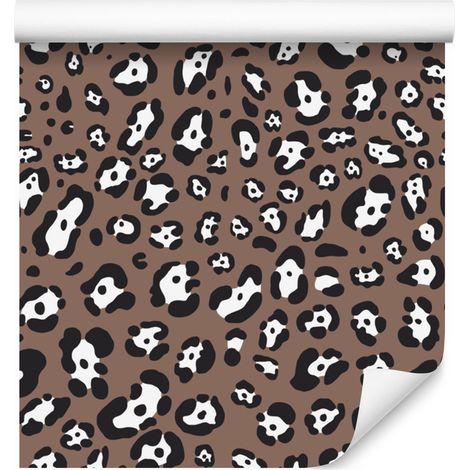 Carta da parati effetto pelle di animale, marrone e grigio, 50x1000 cm (1/5)