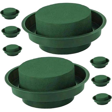 Kit de 8 pièces pour compositions florales : ronds de mousse florale verte DIY décoration mariages et fêtes bols inclus (1/5)