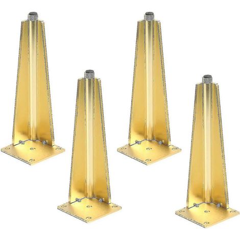 Pieds de meubles, ensemble de 4 pieds de meuble, pieds de table coniques réglables, pieds de rechange pour fauteuils et canapés (dorés, 15 cm) (1/5)