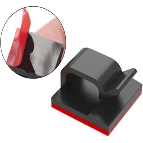 Clips de Câble Adhésif Cavalier Cable Electrique Clips Rangement de Câble Clips Câbles Adhésif 3M Durables Rangement de Cordon Serre-Câbles pour TV PC Ordinateur Portable Bureau Maison(100pcs) (1/5)
