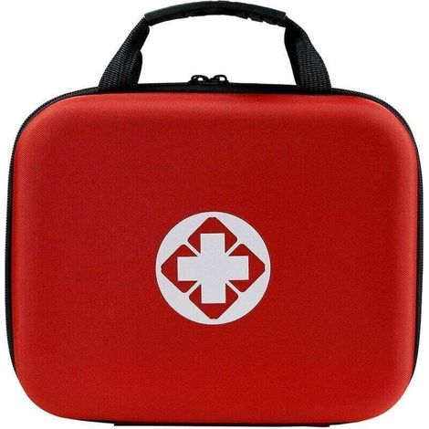 Trousse de premiers secours vide, rigide et étanche, sac de rangement vide pour médicaments, sac de survie compact, convient pour les voitures, la maison, le sport en plein air (rouge)