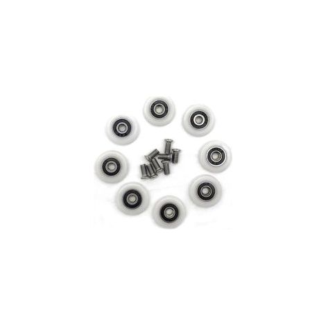 Lot de 8 roulettes de porte de douche 23mm – Rouleaux en plastique – Vis en acier inoxydable M5 x 20mm – Pour portes en verre (1/4)