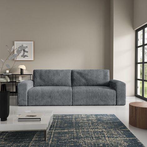3-Sitzer-Sofa mit Bettkasten und Armlehnen Angela Dunkelgrau