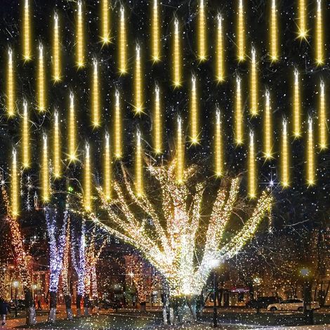 Weihnachtsbeleuchtung für den Außenbereich, 30 cm, 10 Röhren, 240 LEDs, wasserdicht, verbindbar für Weihnachtsdekoration (warme Farben)
