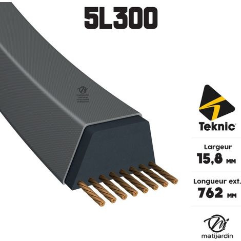 Courroie tondeuse Tiger Belts 5L300 kevlar trapézoïdale  15,8 x 762 mm