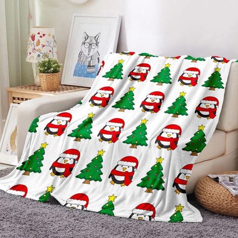 Couverture En Flanelle - 100 X 130 Cm - Pour Canapé Lit Ou Décoration De Noël - 1 Pièce (1/3)