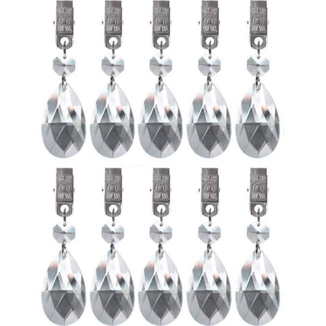 10 pièces - Poids pour nappe - Poids pour nappe - Poids pour nappe - Pinces à nappe - Set de poids pour nappe - ABS - argent - prismes en forme de larme - 2,8 cm - pour Tables de pique-nique (1/5)