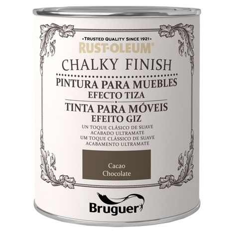 Pintura al agua para muebles 750 ml cacao chalky rust-oleum