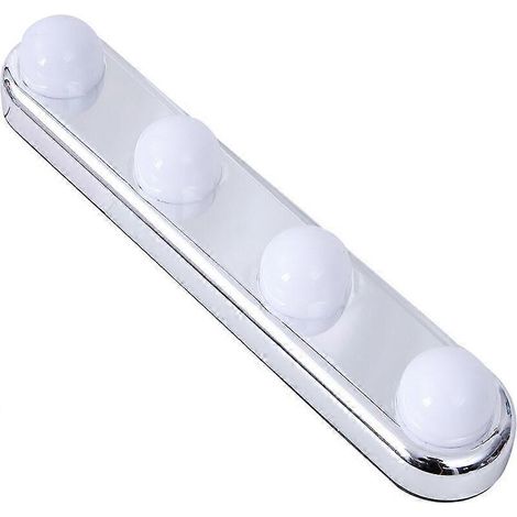 Lampe de miroir, éclairage de maquillage frontal, applique murale, lampe photo frontale pour salle de bain avec 4 ampoules LED et ventouses puissantes (1/4)