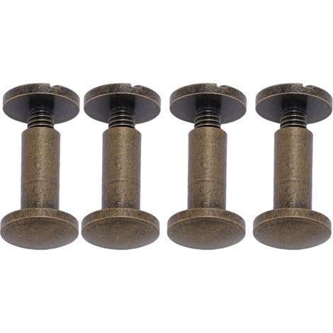Lot de 20 rivets de reliure 8 x 10 mm à tête fendue arquée, en alliage de zinc, et 8 vis de reliure 8 x 5 mm pour la reliure artisanale en cuir PU et le travail du bronze. (1/5)