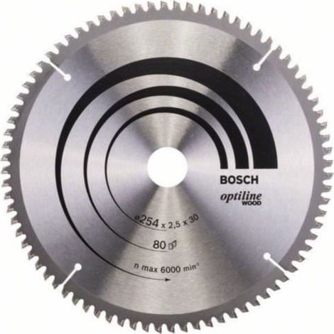 Lame de scie circulaire au carbure BOSCH PROFESSIONAL 254 x 30 x 2,5 mm (80 dents) - Bois