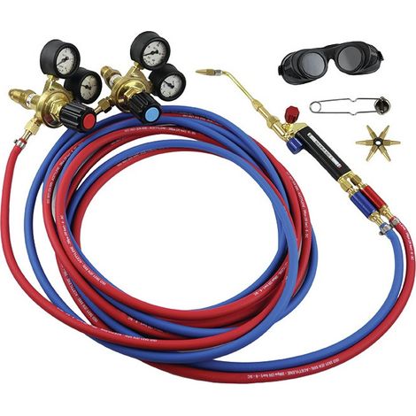 Équipement de soudage ECO douille fixe 1 à 4 mm – Compatible avec bouteilles 0,5 à 10 m³ – Accessoires inclus : 5 buses et tuyaux 5m