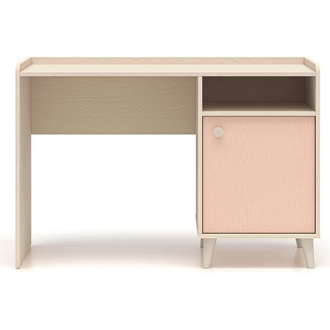 Schreibtisch 1-türig Alycia Beige und Rosa