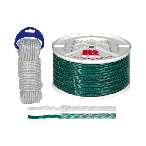 CUERDA POLIETILENO CABLEADA PLASTIFICADA 4 C Ø 5MM 100 MT VERDE - 459009000911