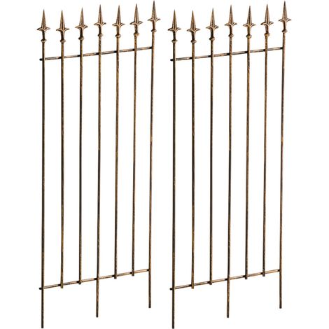 Set di 2 supporti a traliccio per piante rampicanti decorazione da giardino in metallo bronzo 100003832
