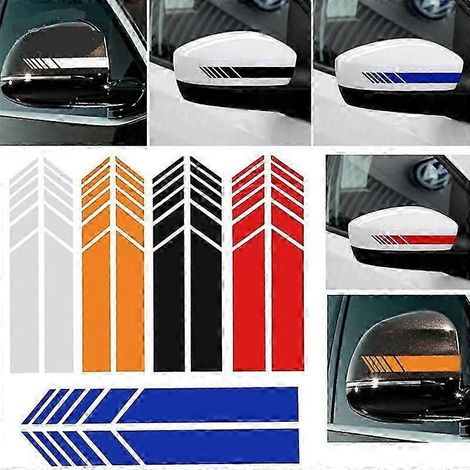 Lot de 5 paires d'autocollants décoratifs pour rétroviseurs de voiture, à faire soi-même. Autocollants latéraux pour carrosserie, bandes adhésives, graphismes en vinyle pour SUV. (1/4)