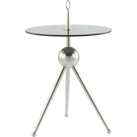 Tavolino da salotto Ontario in acciaio e vetro grigio (1/3)