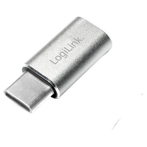 Adaptador LogiLink USB 2.0 Tipo-C a Micro-USB, Plata - para MacBook, Smart (1/4)