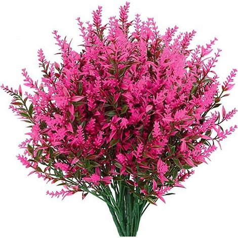 MINKUROW 10 Bunches Lavanda Flores Artificiales 10 Bundles Flores Artificiales Gaming Poster (Rosa) (1/5)