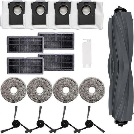 Pour MOVA P50 Pro pour aspirateur robot ultra-rapide : brosse latérale principale, filtre HEPA, lingette de nettoyage, sacs à poussière de rechange() (1/4)