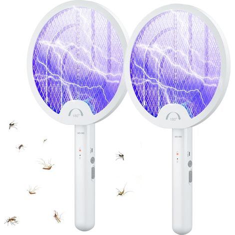 Tapette à mouche électrique 2 en 1 – Réseau électrique puissant – Lampe UV pour attirer les insectes – Pliable et rechargeable – Miduoduo