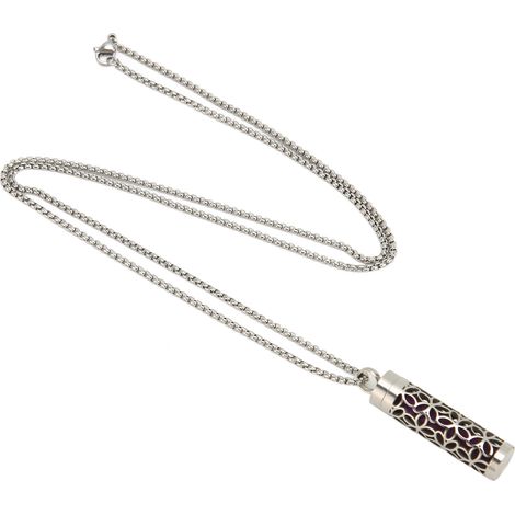 Collar difusor, diseño calado, acero inoxidable, longitud ajustable, aromaterapia (1/5)