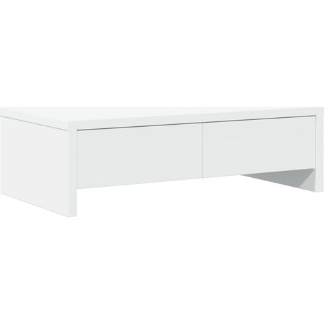 Monitor Stand with Drawers White 50x27x15 cm Engineered Wood vidaXL