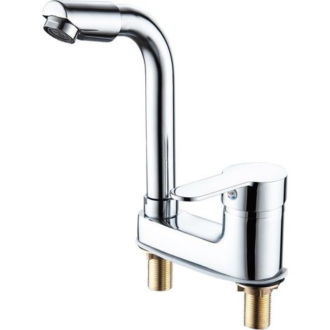 Zweiloch-Wasserhahn für Warm- und Kaltwasser für Badezimmerwaschbecken