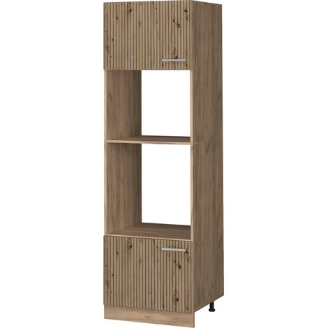 Mobile cucina microonde R-Line, Rovere artigianale, 60 cm, Vicco