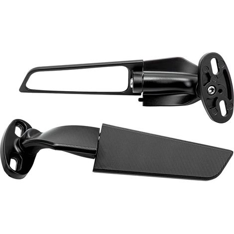 Espejos retrovisores laterales para motocicleta - Espejos retrovisores laterales giratorios y ajustables para motocicleta - Grandes, color negro (1/4)