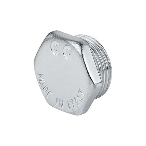 Tappo maschio con esagono ottone cromo  3/8CAVAL