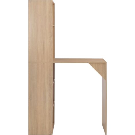Maison Exclusive - Mesa de bar con armario color roble 115x59x200