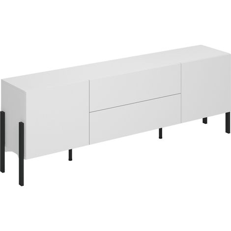 Mueble TV Etsore 102, Blanco, Número de puertas: 0, Número de cajones: 0, 204x70x40cm (1/5)