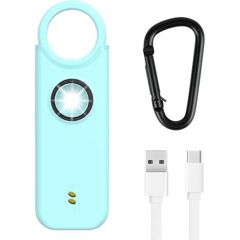 Personenalarm, 135 dB, LED-Taschenlampe, Sicherheits-Schlüsselanhänger, USB Typ-C, für Kinder, Frauen und Senioren (1/5)