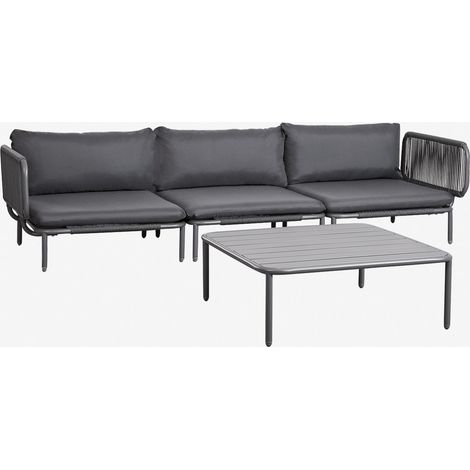 Divano da giardino componibile in 3 pezzi con 2 poltrone angolari e tavolino Roubly SKLUM (1/5)