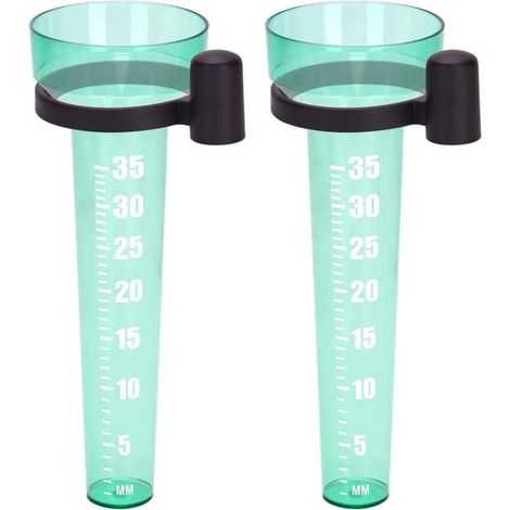 Dailygoods lot de 2 pluviomètres plastique vert clair pour jardin et extérieur