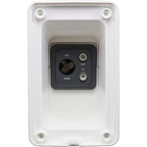 Prise multimédia externe Whale pour TV/Satellite + sortie 12V pour camping-car, camping-car, vanlife