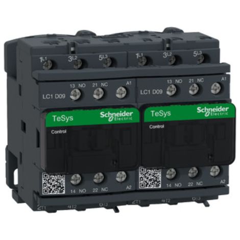 TeSys LC2D - contacteur inverseur - 3P - AC-3 440V - 9A - bobine 115Vca - LC2D09FE7 (1/4)