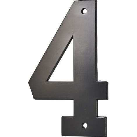 Targa numero civico 4  ,altezza 80mm Nero  metallo, da avvitare - THIRARD (1/2)