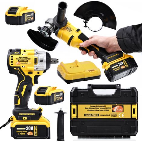 Coffret multi-outils avec clé à chocs 21V et meuleuse 21V – 2 batteries 4000mAh – Moteur sans balais – Série X-POWER - SYS20V