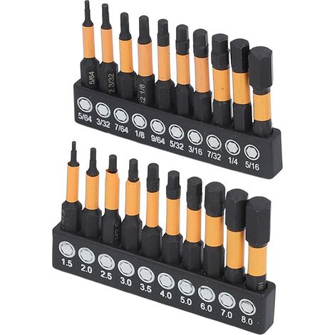 mit 20 Impact Sechskantbits S2 Legierungsstahl magnetische